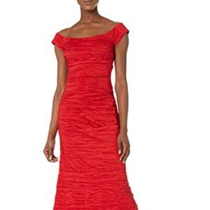 Alex Evenings Red Taffeta Evening Gown Size 16